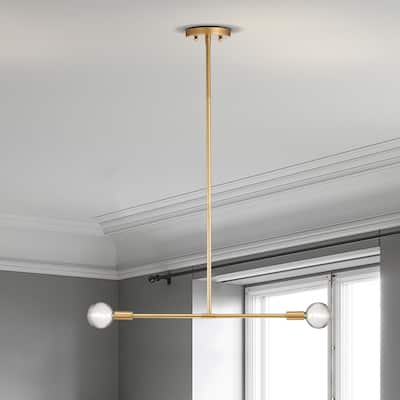 Chandelier Matte Linear Gold 2-Light
