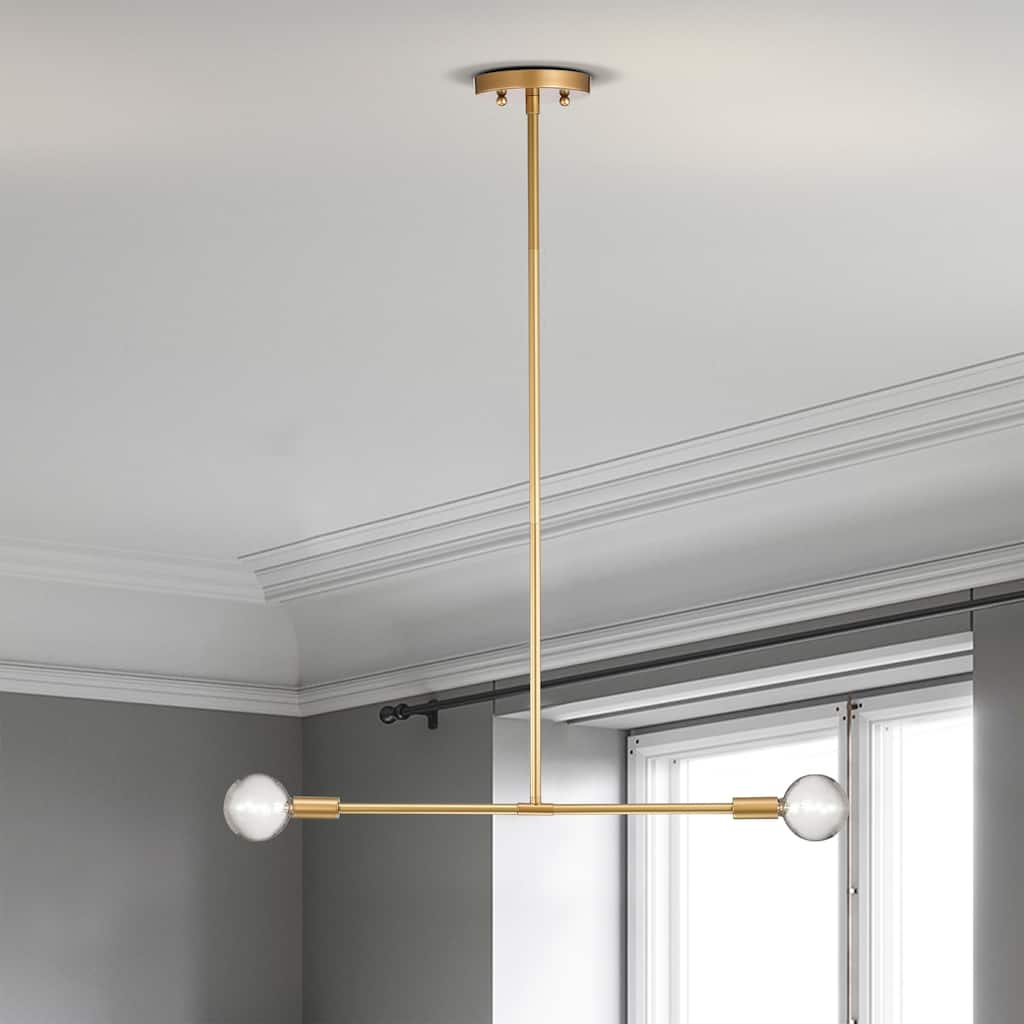Chandelier Matte Linear Gold 2-Light