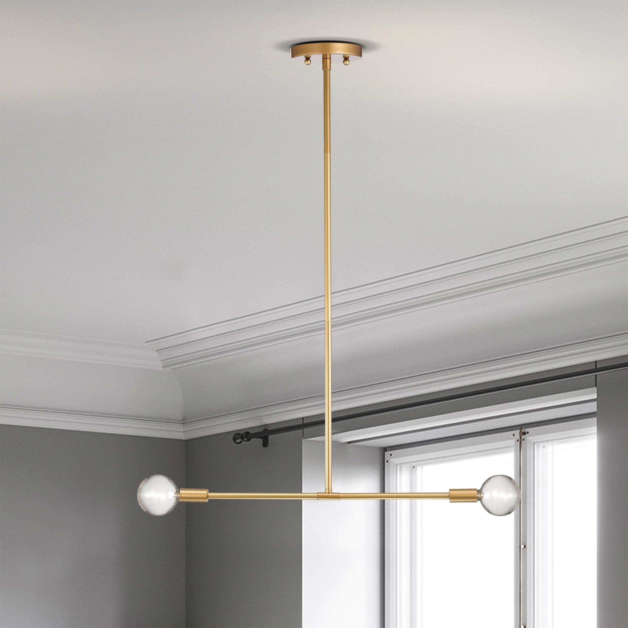 Warehouse of Tiffany Chandelier Matte Linear Gold 2-Light