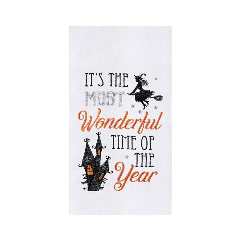 It's The Most Wonderful Time Of Year Witch Halloween Flour Sack Kitchen Towel
