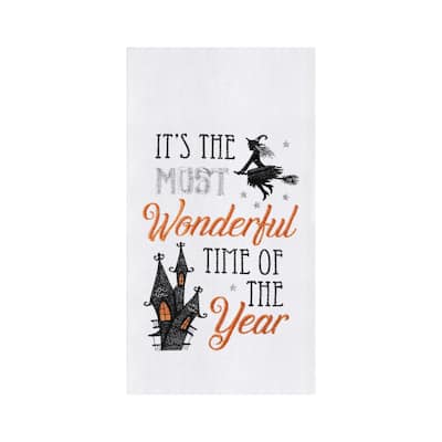 It's The Most Wonderful Time Of Year Witch Halloween Flour Sack Kitchen Towel