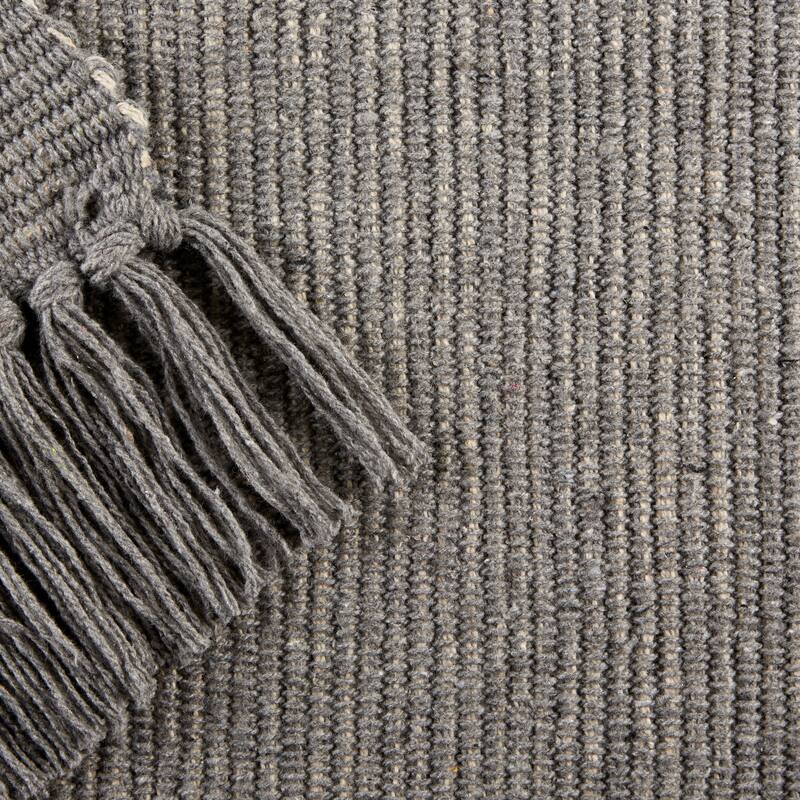DII Gray and Off White 2-Tone Ribbed Rug 2x3 Ft - 24.0 In. L X 36.0 In. W X 0.2 In. H