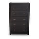 preview thumbnail 12 of 20, Grain Wood Furniture Montauk 5-drawer Solid Wood Chest Farmhouse Black