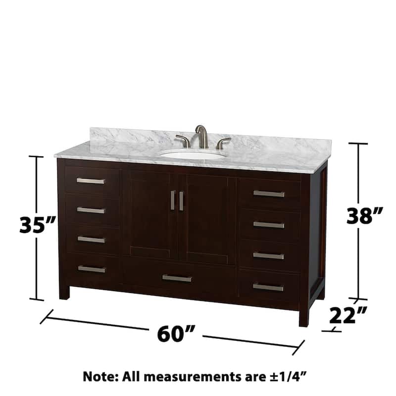 Wyndham Collection Sheffield 60" Freestanding Vanity Set with Hardwood