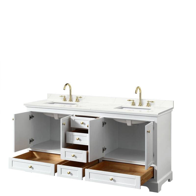 Deborah 72-inch Double Vanity, Quartz Top