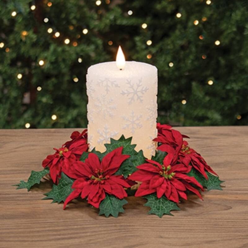 4-In Glitter Snowflake LED Pillar Candle with Timer - 5" x 3"