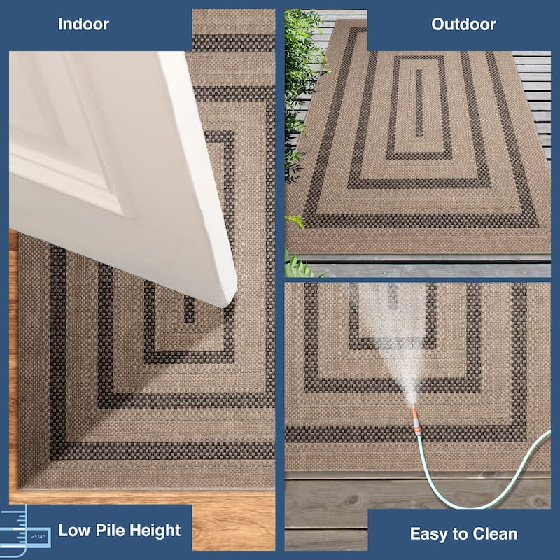Liora Manne Monaco Multi Border Indoor/Outdoor Area Rug