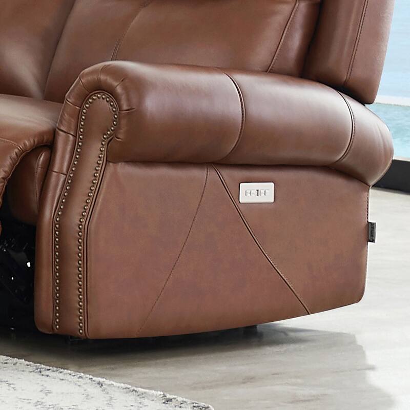 Hydeline Royce Zero Gravity Power Recline and Headrest Top Grain Leather Loveseat