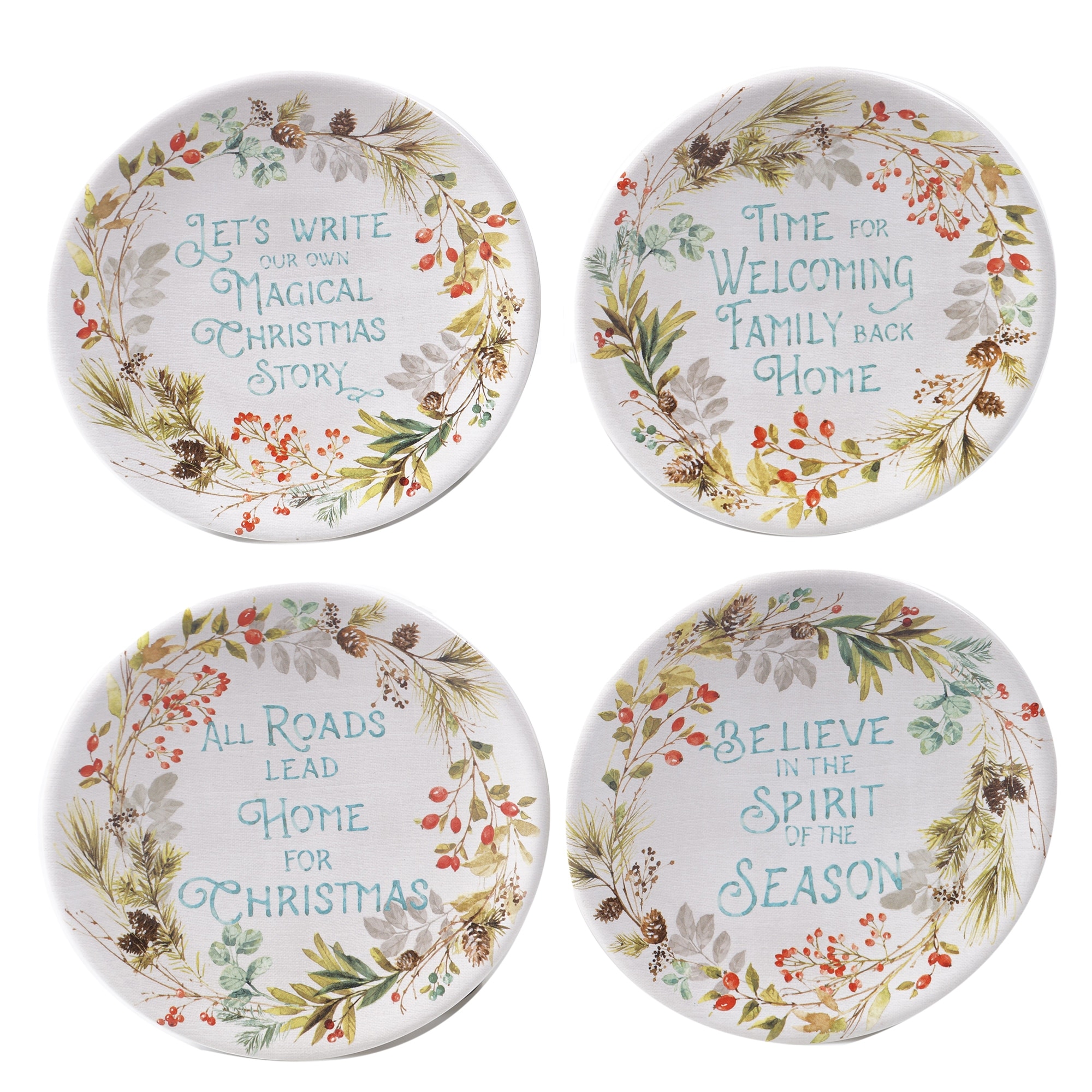 Certified International Christmas Story 6-inch Canape/Luncheon Plates (Set of 4)