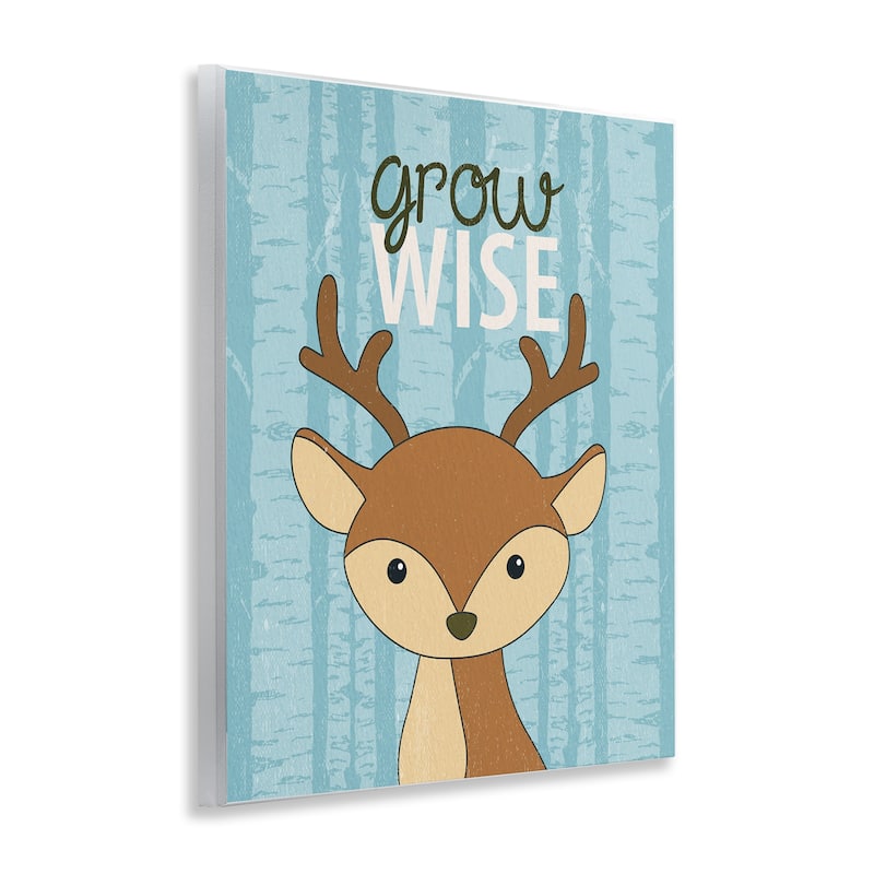 Stupell Grow Wise with Deer Wall Plaque Art Design By Kim Allen