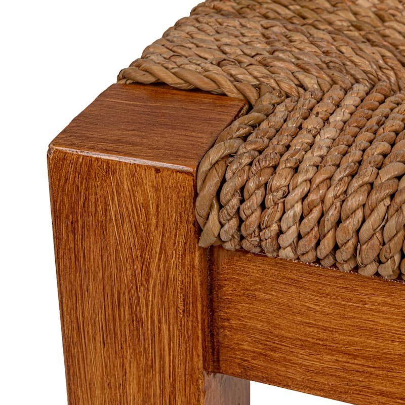 Willowbrook Solid Wood and Natural Woven Seagrass Rope Dining Chair (Set of 2)
