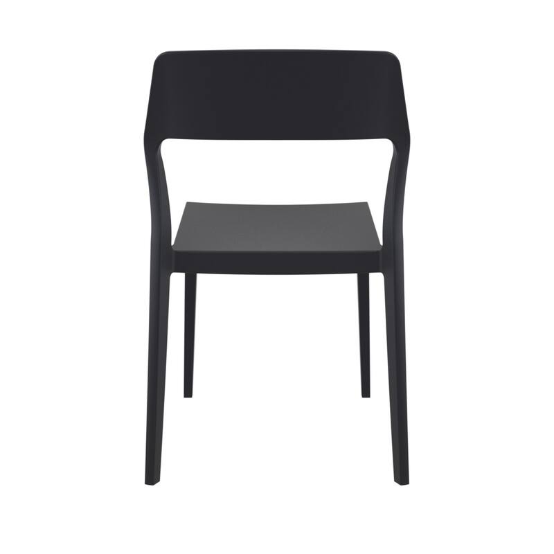 32.75" Black Solid Patio Dining Chair