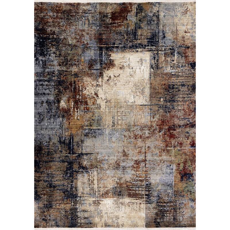 HomeRoots Abstract Modern Rectangle Area Rug - 5' X 8'