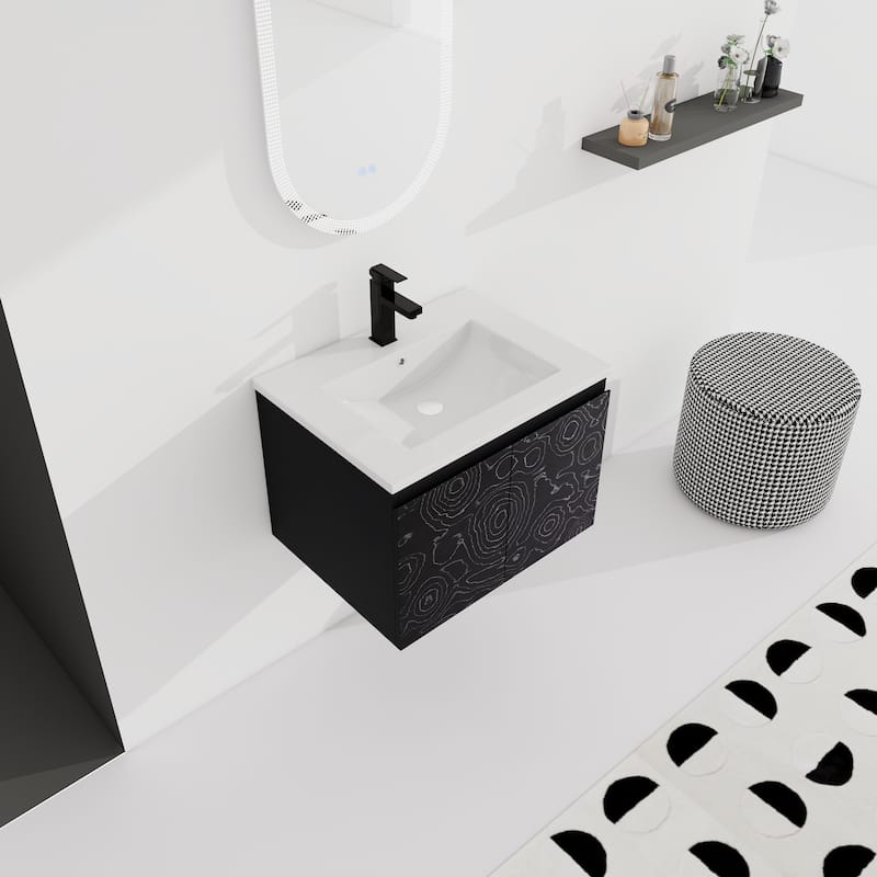 24'' Floating Wall-Mounted Bathroom Vanity With Ceramics Sink & Soft-Close Cabinet Door