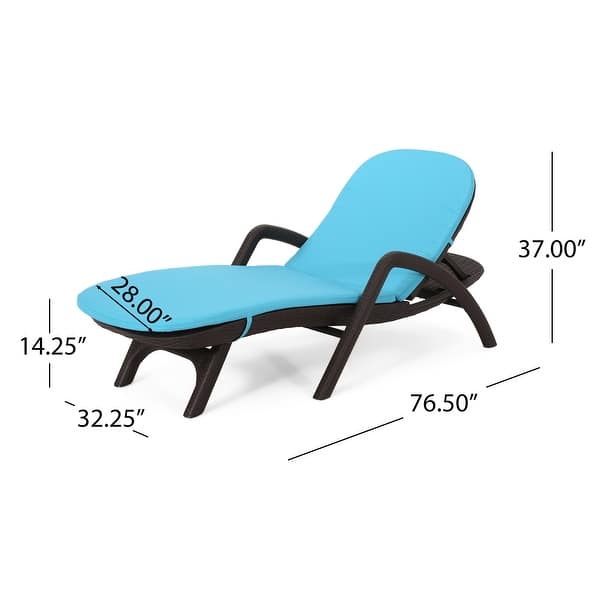 dimension image slide 5 of 6, Waverly Faux Wicker Chaise Lounges (Set of 2) by Christopher Knight Home