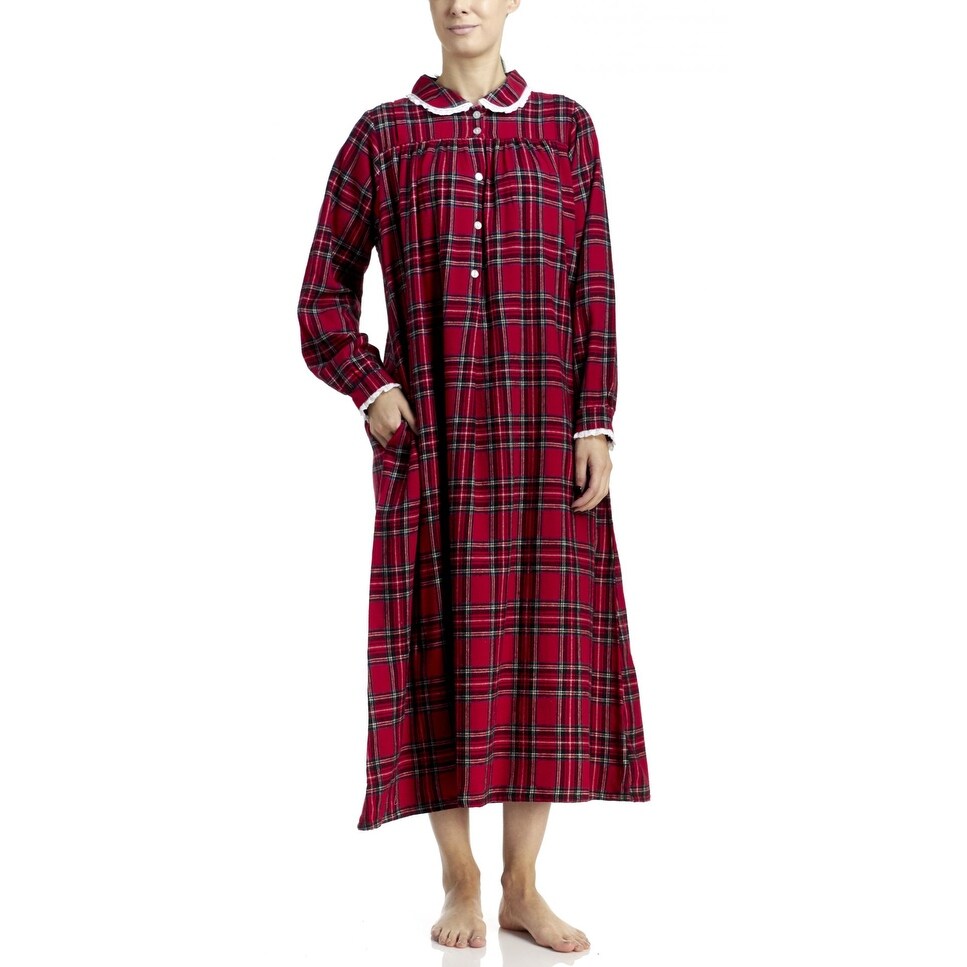 ladies long flannel nightgowns