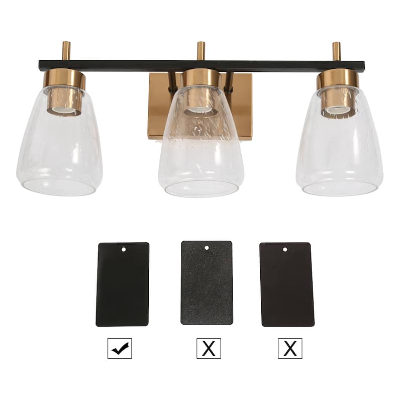 Marsie Modern Farmhouse Dimmable 3-light Vanity Lights Bracket Bathroom Wall Sconces - L 22"xW 7.1"xH 8.7"