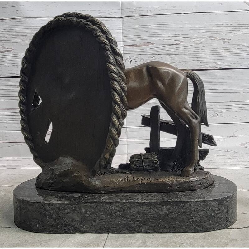 Horses Foal Equestrian Horse Lover Bronze Metal Sculpture Statue Figure Gift Decor Signed Art