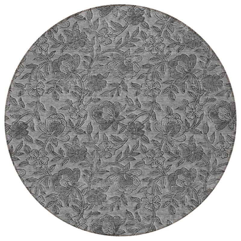 HomeRoots Floral Transitional Rectangle Outdoor Rug
