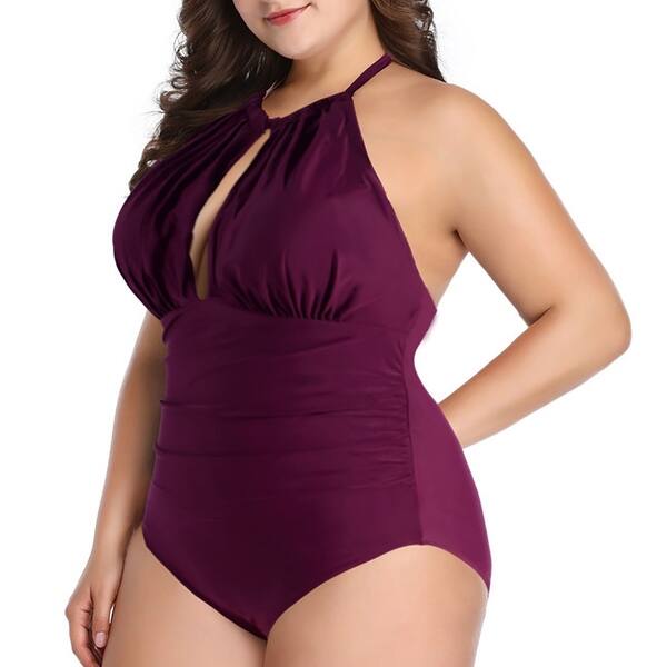 Shop Qzunique Plus Size Women S One Piece Swimsuits Tummy Control