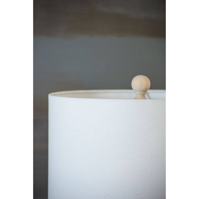 Pacifica Cement and Wood Table Lamp with Shade