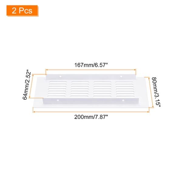 Air Vents Cover, 2Pcs 200 x 80mm - Aluminum Alloy Air Return Vent Cover - White - Bed Bath ...