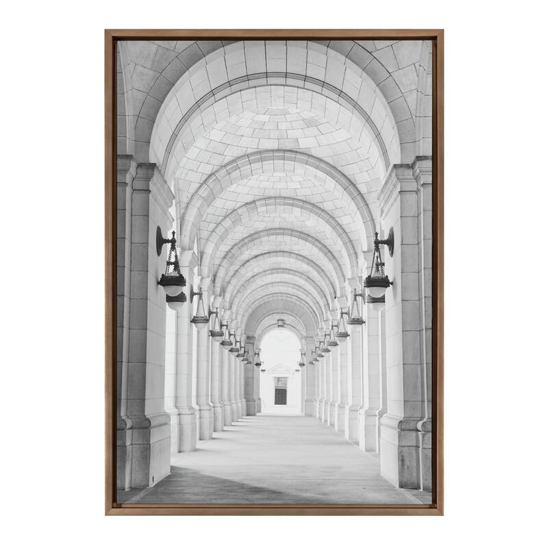 Kate and Laurel Sylvie Union Station Framed Canvas by Golie - 23x33 - Plastic - Gold