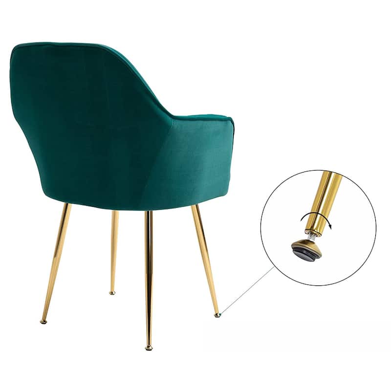 AVAWING Accent Arm Chairs Set of 2 Upholstered Velvet Dining Chairs