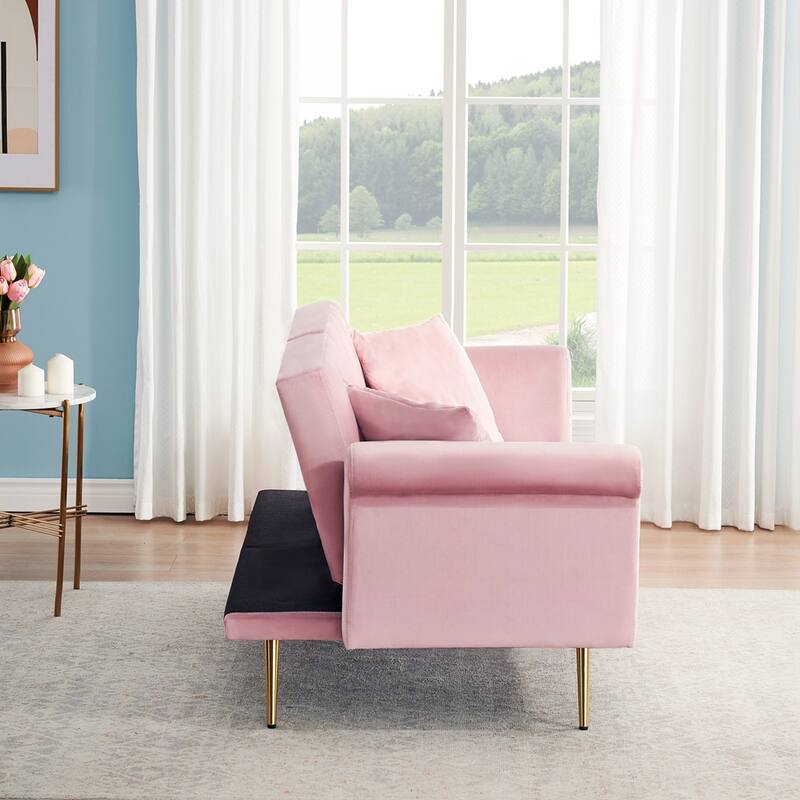 69.7 inch velvet sofa - Pink