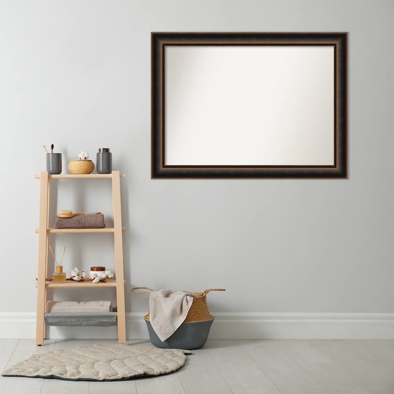 Villa Oil Rubbed Bronze Non-Beveled Wood Framed Bathroom Vanity Wall Mirror - Villa Oil Rubbed Bronze