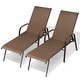 preview thumbnail 47 of 62, Set of 4 Lounge Chairs Outdoor Chaise Lounge with Arms and Adjustable Back