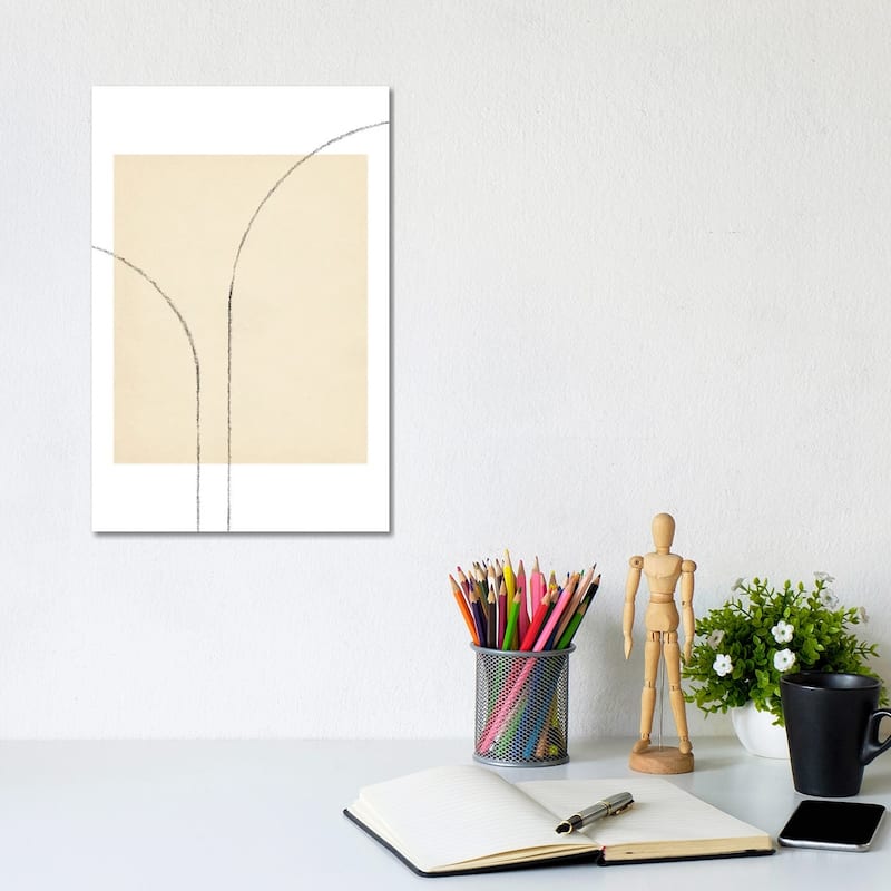 iCanvas "Minimalist Neutral Line Art III" by Whales Way Canvas Print - 12x8x0.75