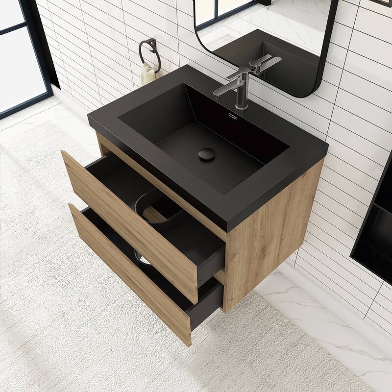 Floating Bathroom Vanity with Quartz Sand Top