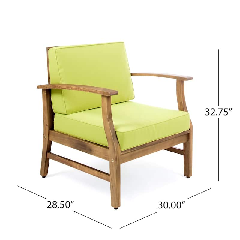 Perla Outdoor Acacia Wood Club Chair (Set of 2) by Christopher Knight Home