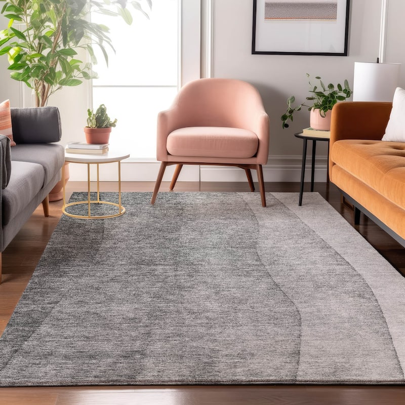 Premium Washable Super Soft Ombre Stripes Mayfield Rug - Gray - 9' x 12' - Rectangle