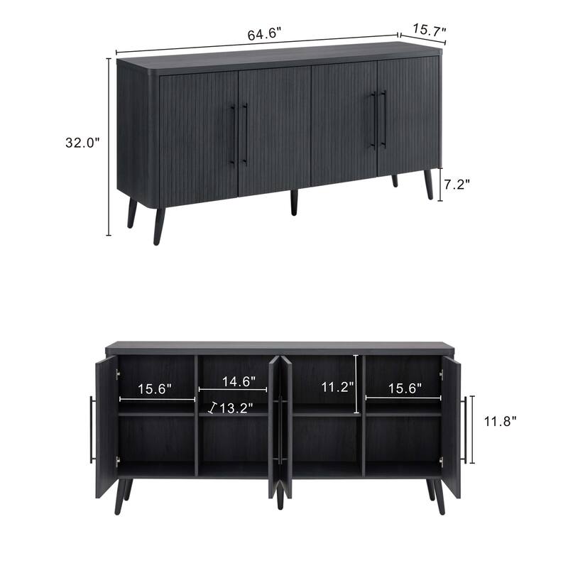 Manhattan Comfort Mid Century Modern Jodie 64.6 Inch Sideboard