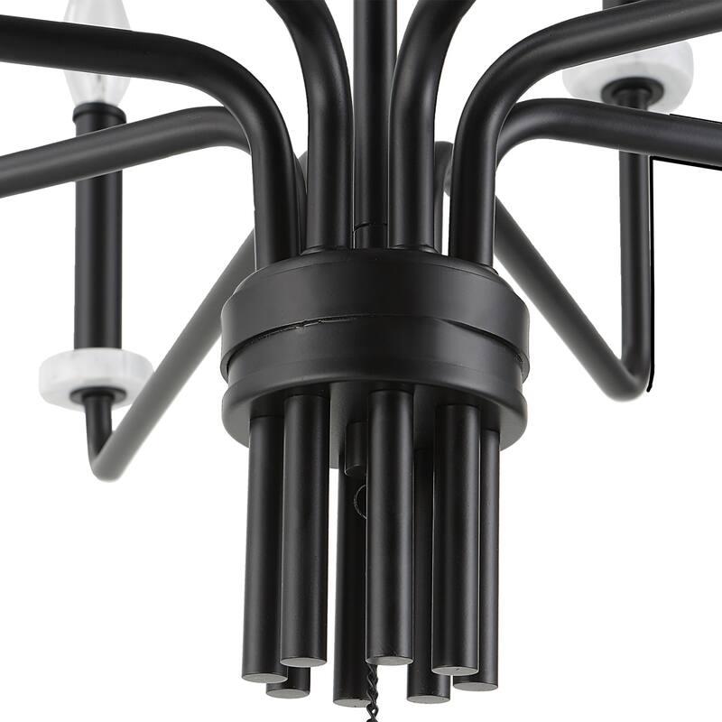 8-Light Adjustable Ceiling Chandelier - 34"