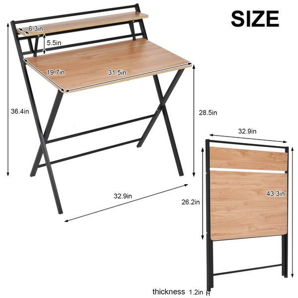 Folding Study Desk For Small Space Home Office Desk Writing Table Bed Bath & Beyond 33404781
