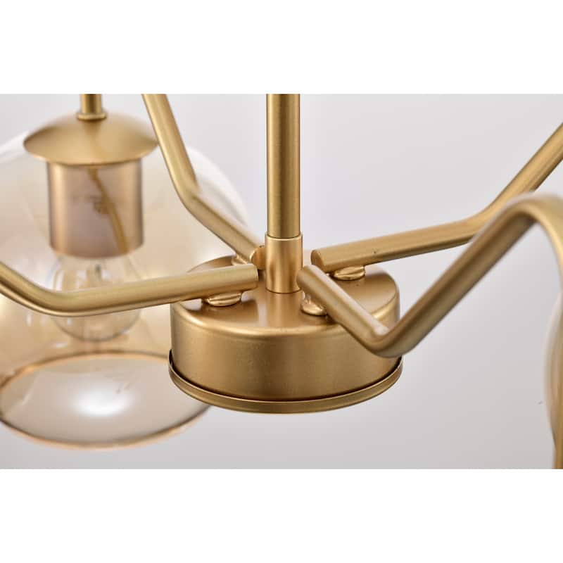 Dhona 22 Inch Clear Seedy Glass Globe Chandelier 4 Light - N/A