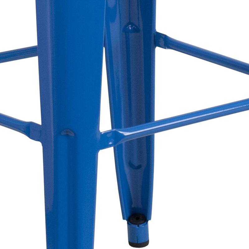 4 Pack 30" High Backless Metal Indoor-Outdoor Barstool with Square Seat