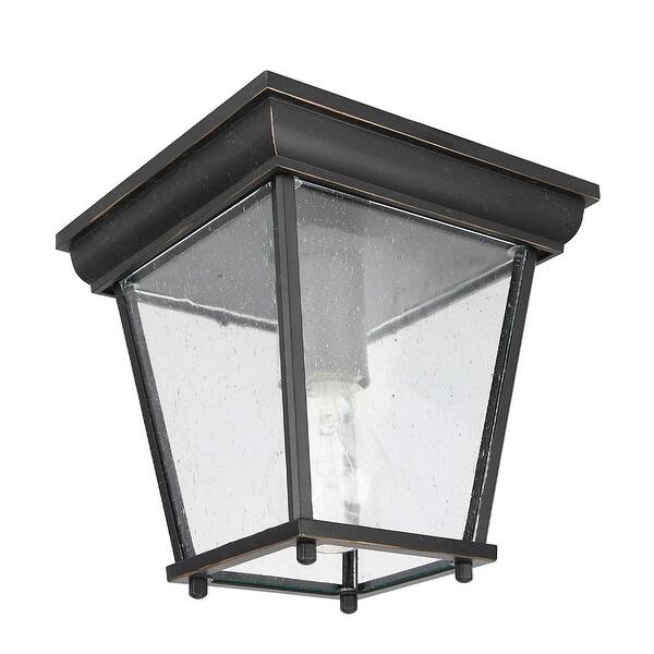 2 Light Outdoor Ceiling Lantern in Imperial Black