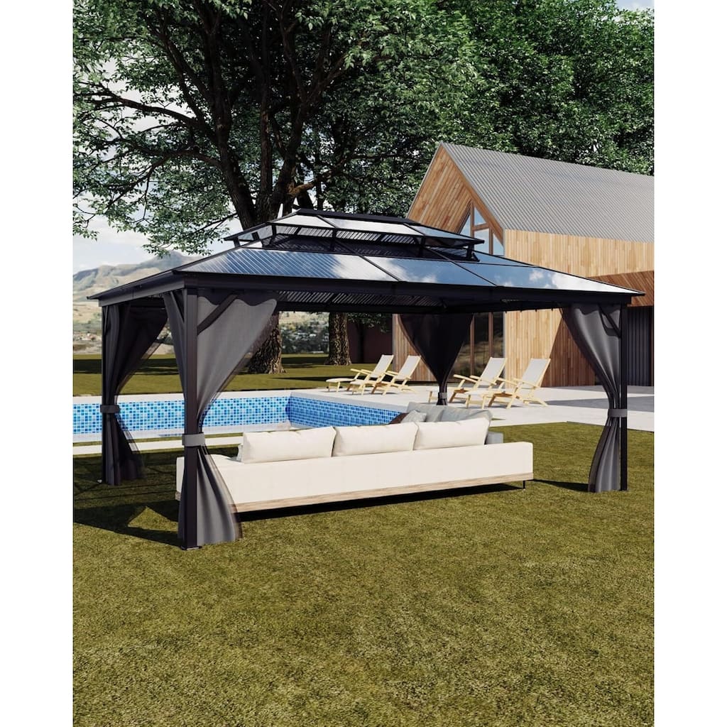 10' x 13' Patio Hardtop Heavy Duty Gazebo for Garden, Patios, Lawns - 10X13 Ft