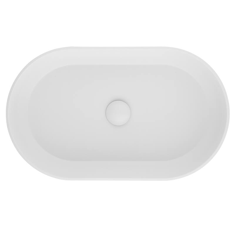 Modern 24-Inch Acrylic Bathroom Sink with Hydrophobic Surface, Non-Porous and Durable Design - 24in L