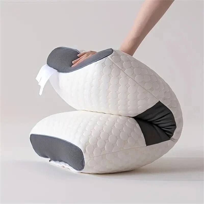 Set of 2 Neck Pillow, Standard Bed Pillow, Adaptive Pillows for Neck Pain Relief，Medium Firm Pillows for Side,Back - Beige