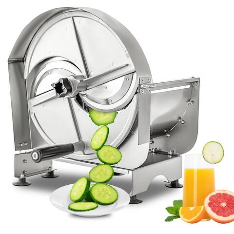 VEVOR Commercial Manual Slicer Adjustable Thickness 0.2-12 mm Stainless Steel Fruit Slicer with Double Blades - 0.2-12mm