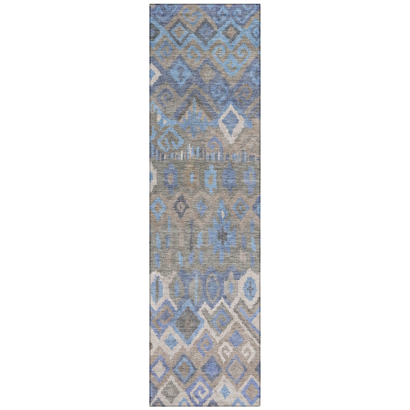 Machine Washable Indoor/ Outdoor Boho Moroccan Chantille Rug