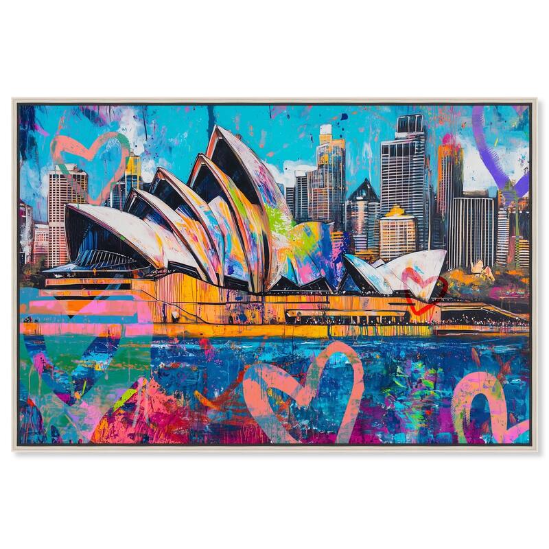 Sydney Opera Graffiti Canvas by Art Remedy - Silver - 24" x 16"