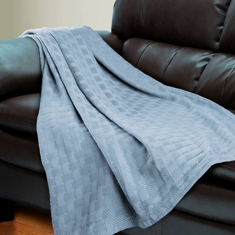 Superior Basketweave All-Season Bedding Cotton Blanket