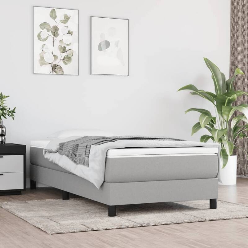 vidaXL Spring Mattress Bed-in-a-Box Single Bed Foam Mattress Medium Hardness - White and light gray - Twin XL