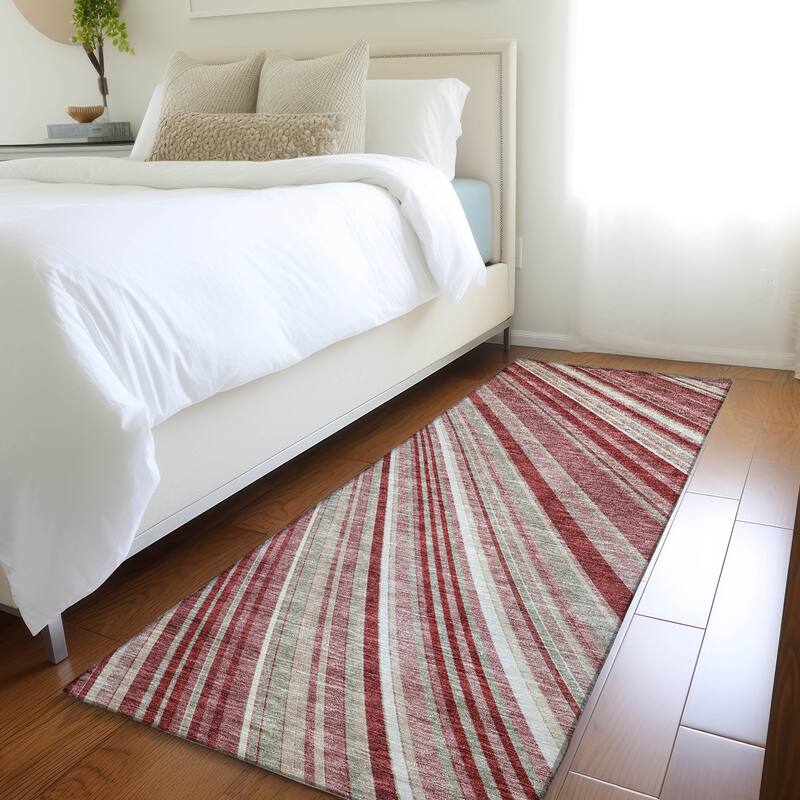 Premium Washable Super Soft Modern Flow Mayfield Rug - Garnet - 2'3" x 7'6"